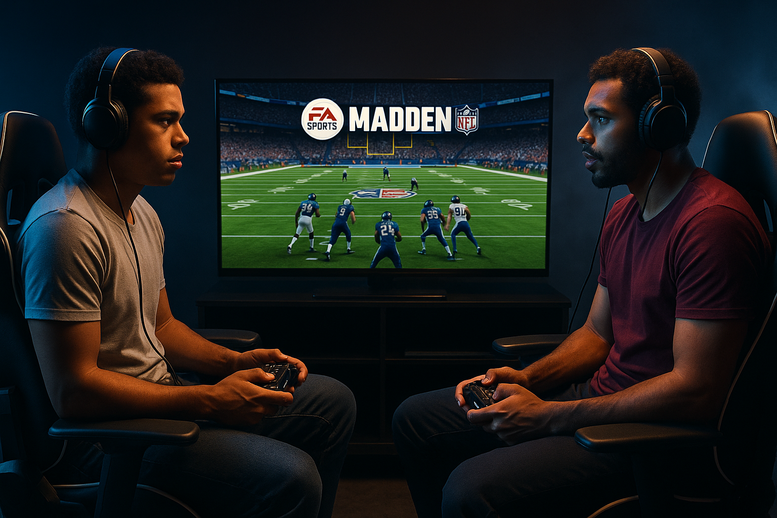 People playing Madden virtually